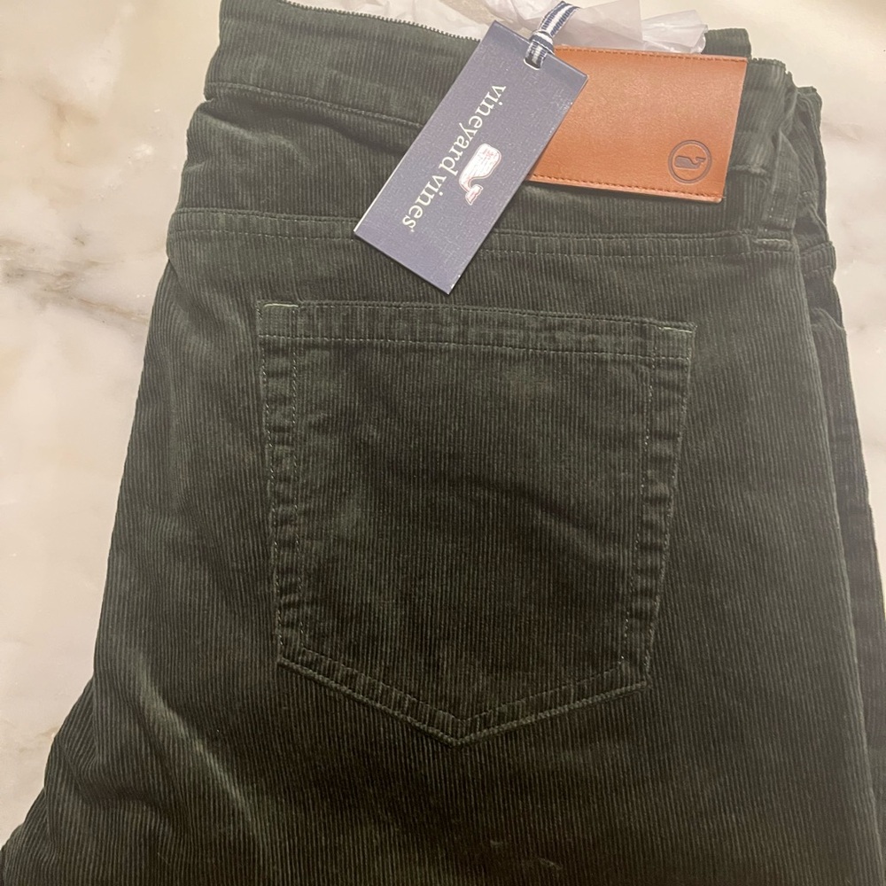 Vineyard Vines Men's Dark Green Corduroy Jeans